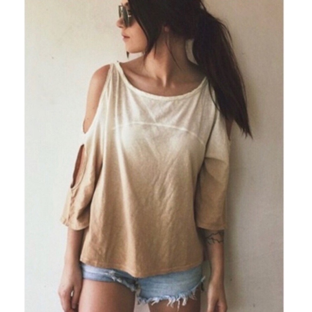 We The Free Ombre Cold Shoulder Top - Large